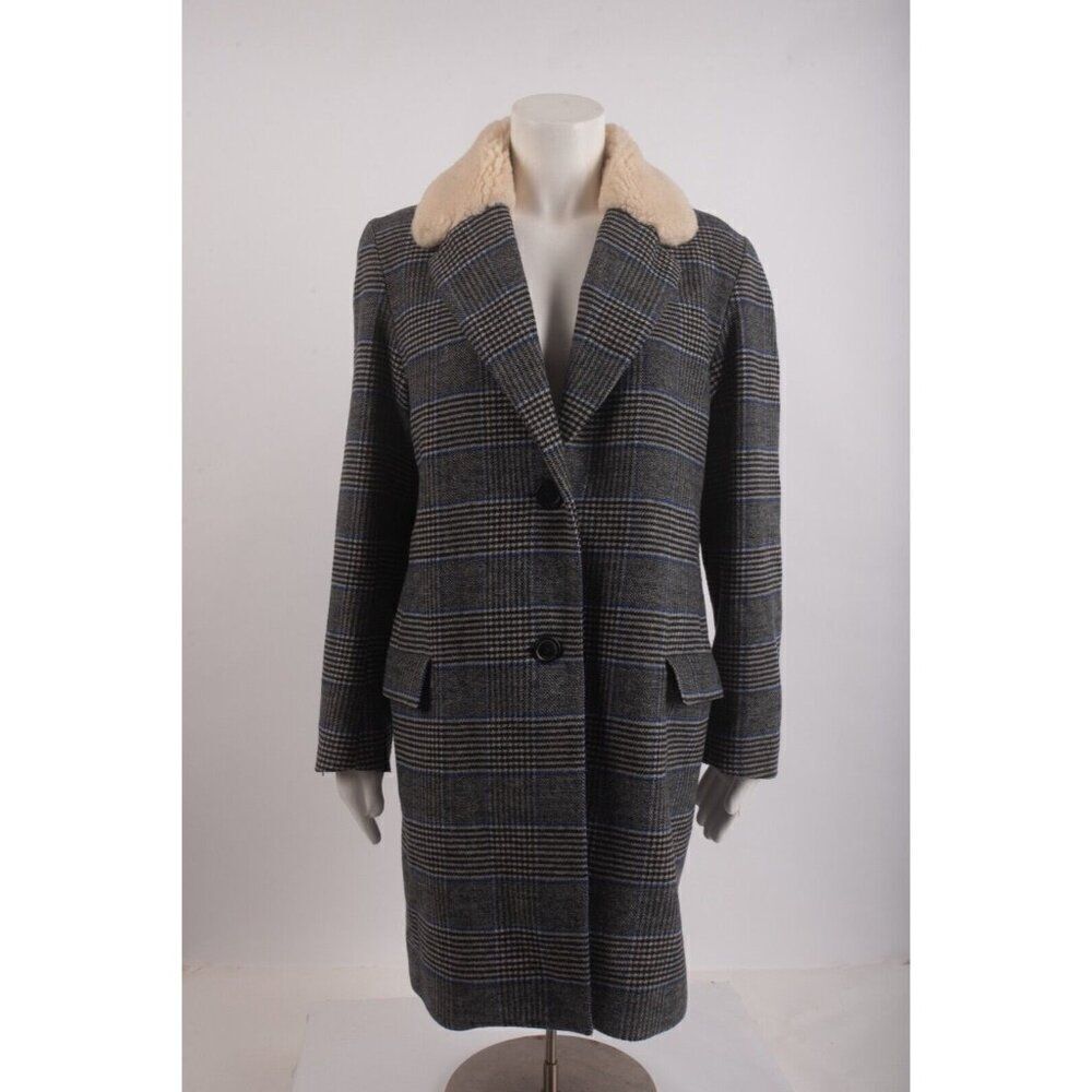Levi Levi's Strauss Co Womens Amaya Wool Coat Jacket S Small Black Houndstooth